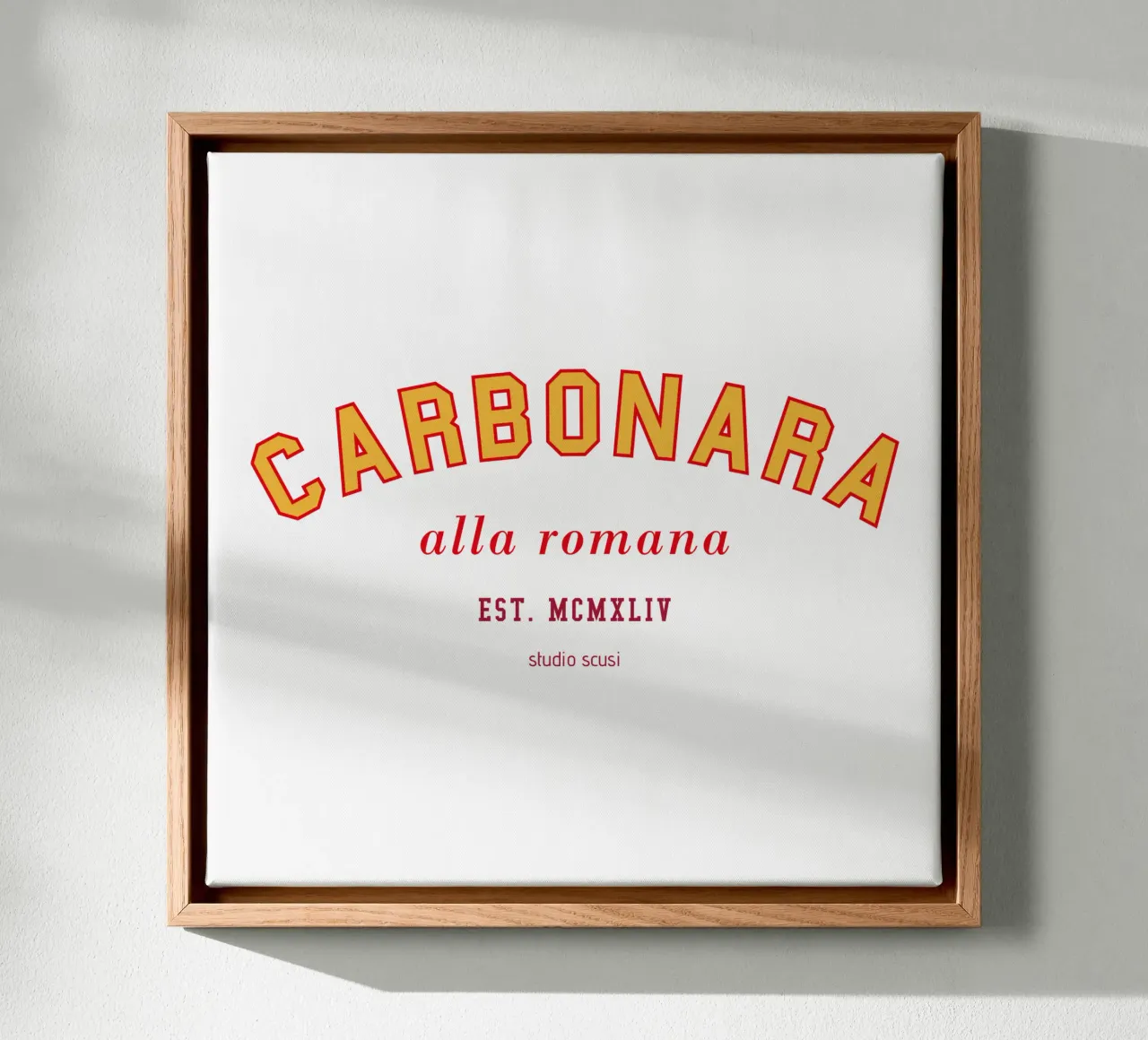 Carbonara - alla romana -  College Design tela con Cornice a cassetta da studio scusi