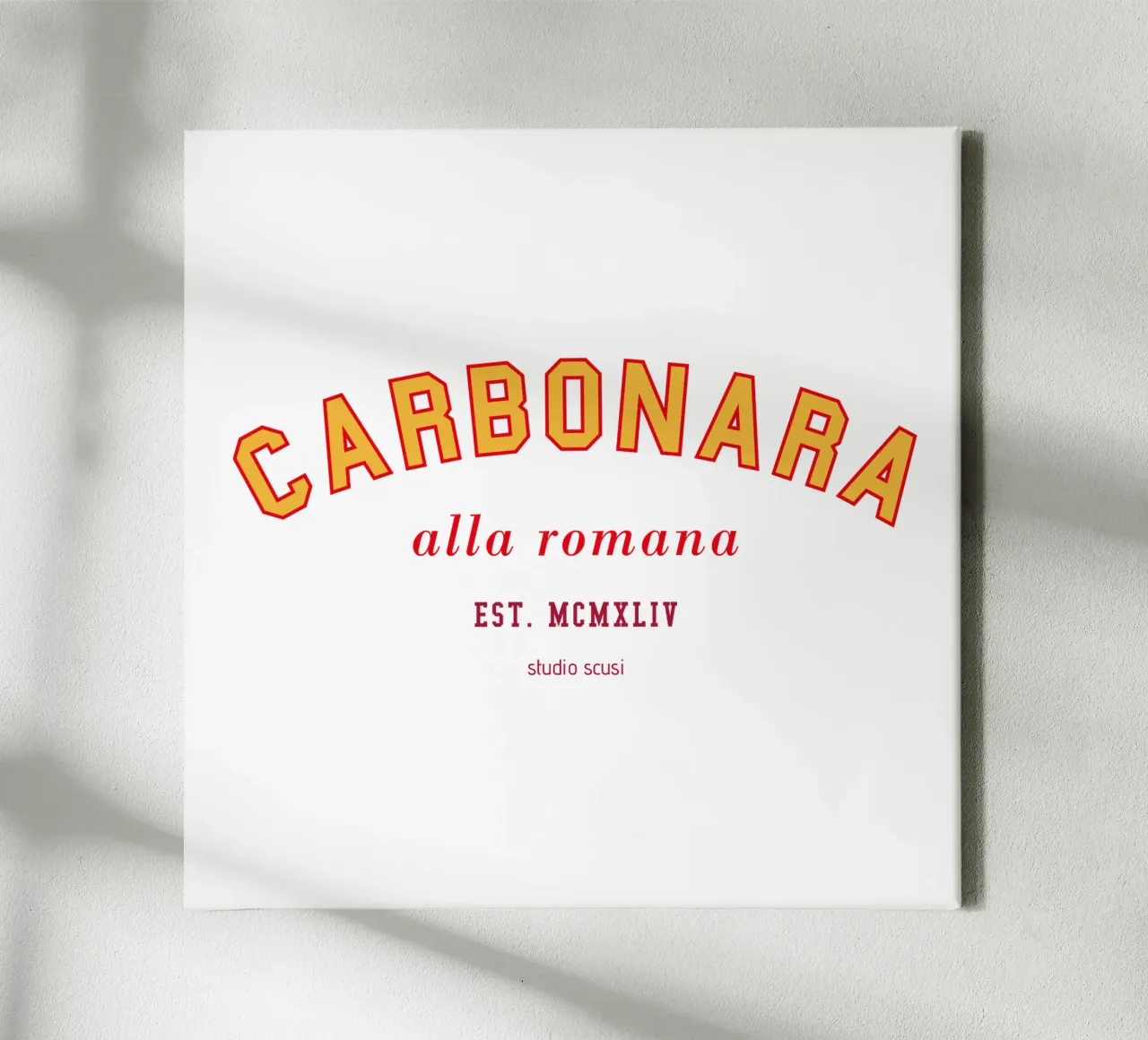 Carbonara - alla romana -  College Design tela con Cornice a cassetta da studio scusi