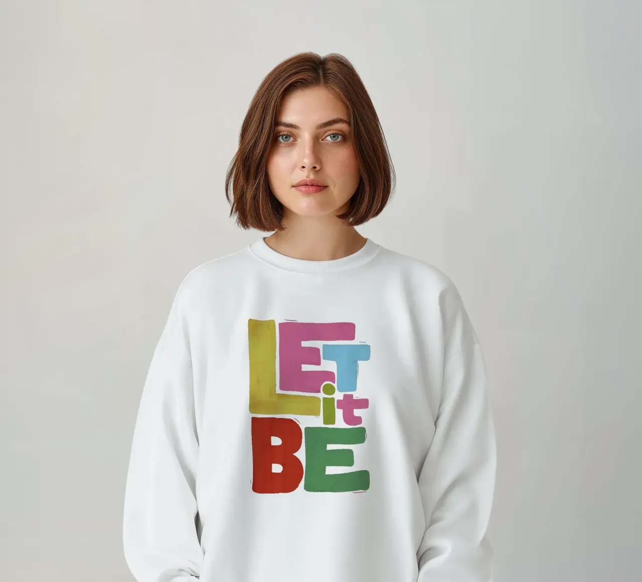 Tipografia retrò colorata - Let It Be felpa da showmemars