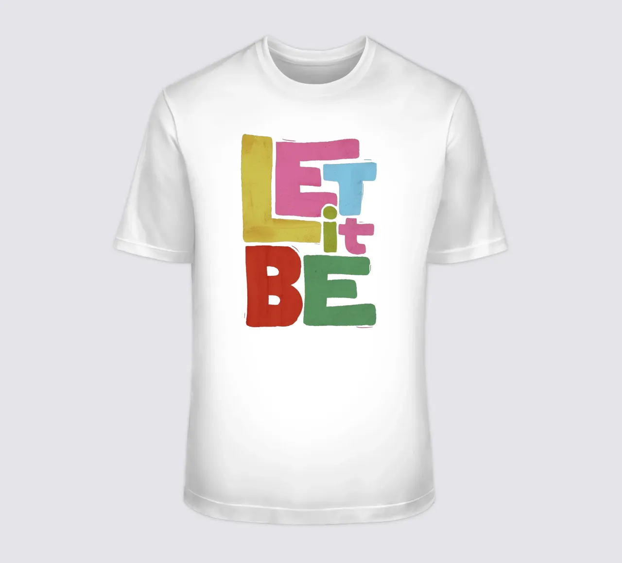 Tipografia retrò colorata - Let It Be t-shirt da showmemars