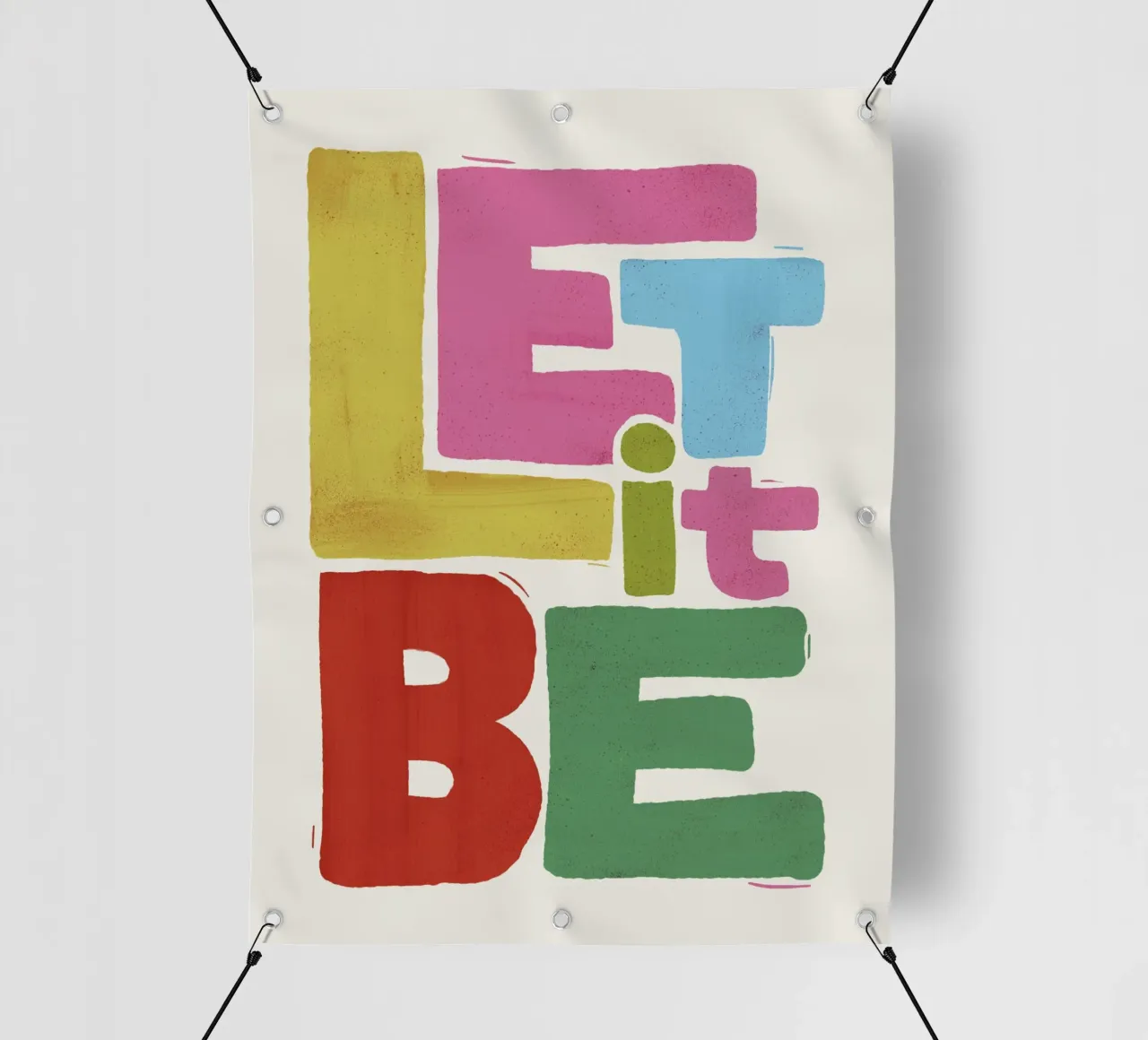 Tipografia retrò colorata - Let It Be telo in pvc da showmemars