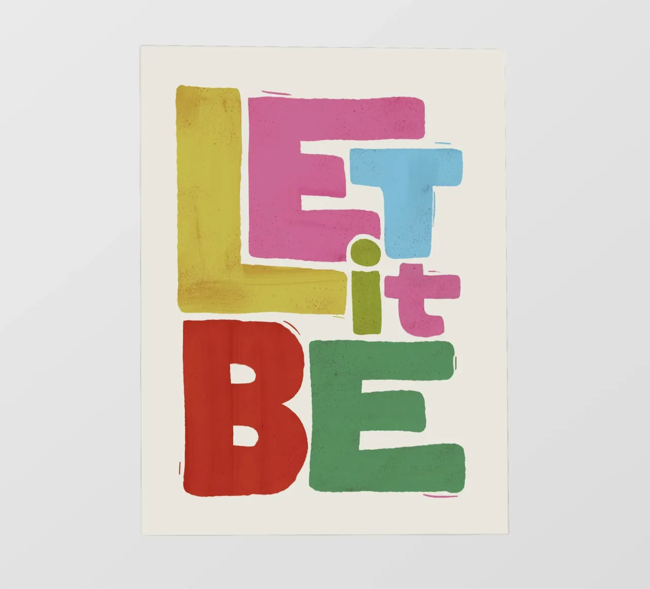 Tipografia retrò colorata - Let It Be telo in pvc da showmemars