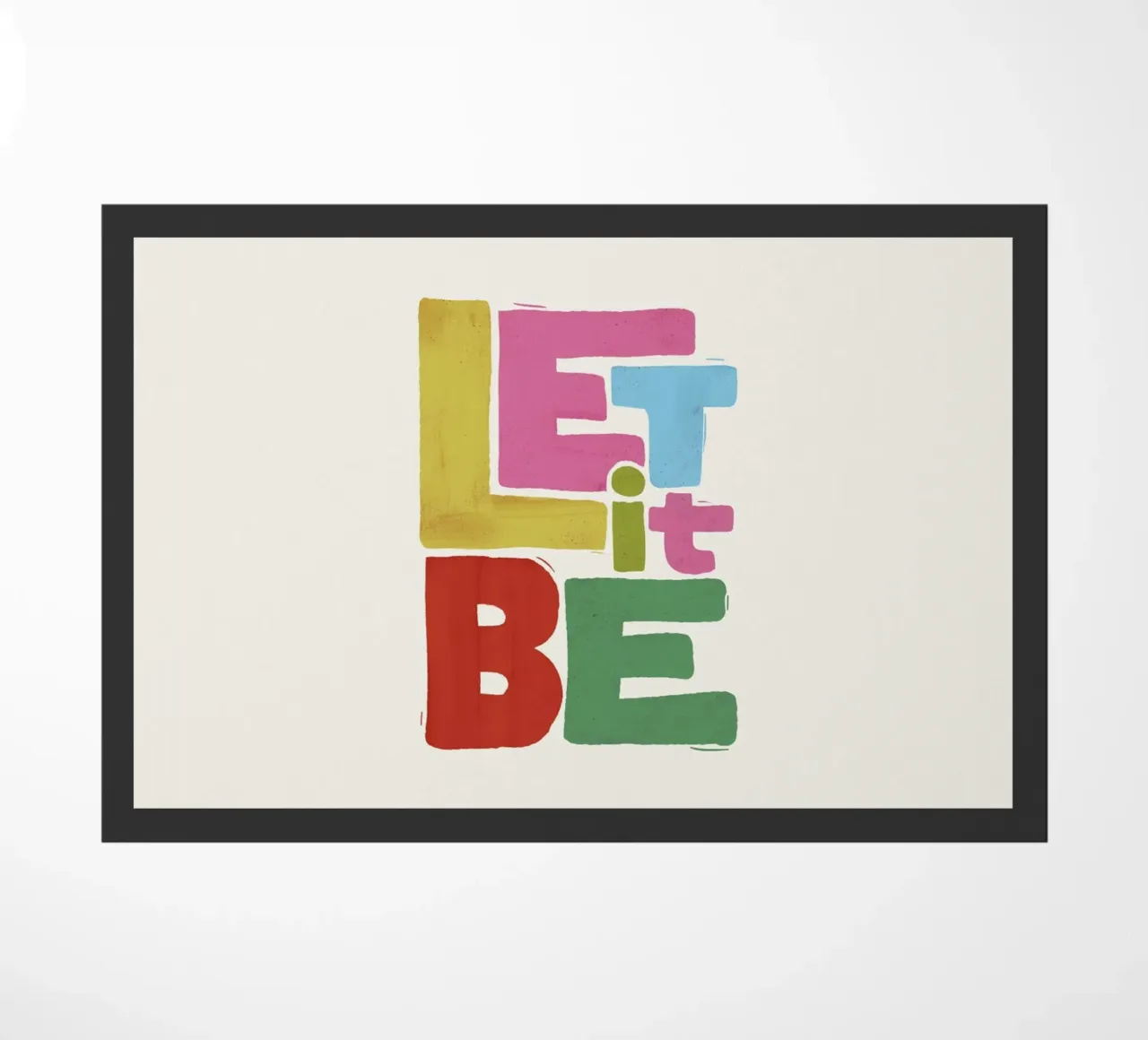 Tipografia retrò colorata - Let It Be zerbino da showmemars
