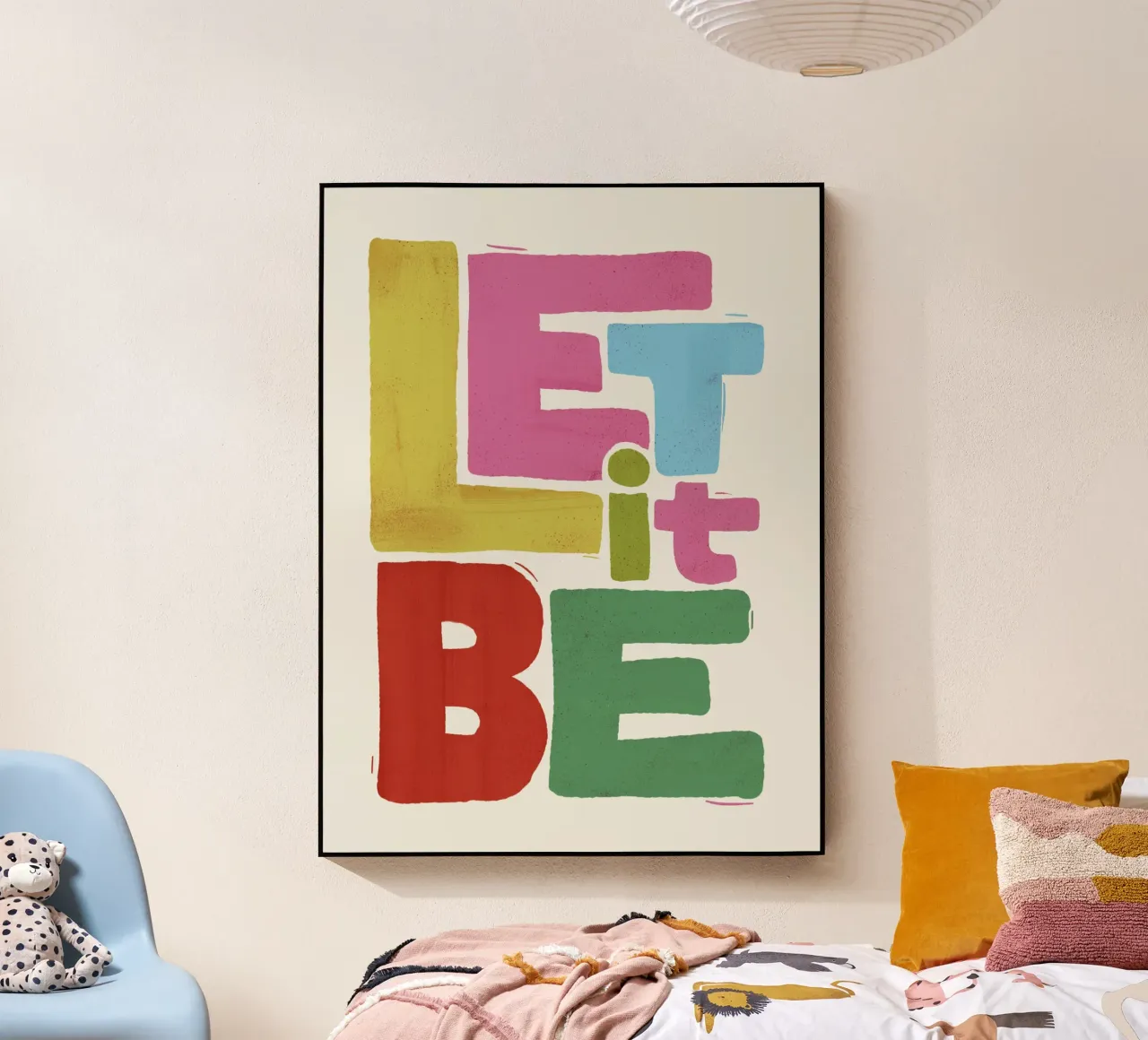 Tipografia retrò colorata - Let It Be plexiglass da showmemars