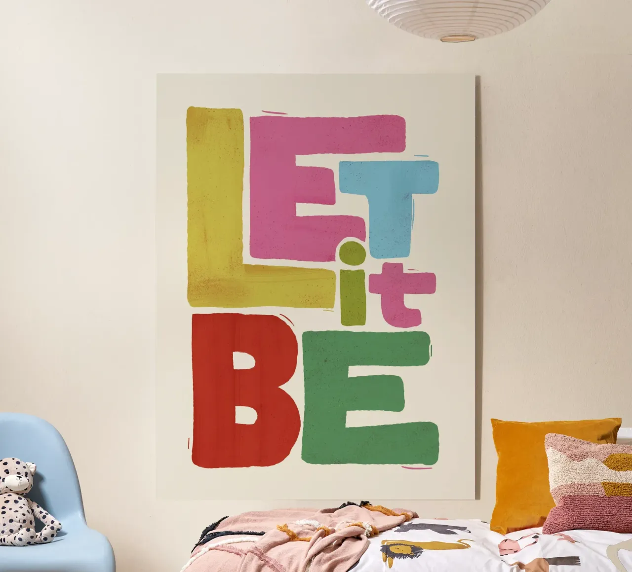 Tipografia retrò colorata - Let It Be plexiglass da showmemars