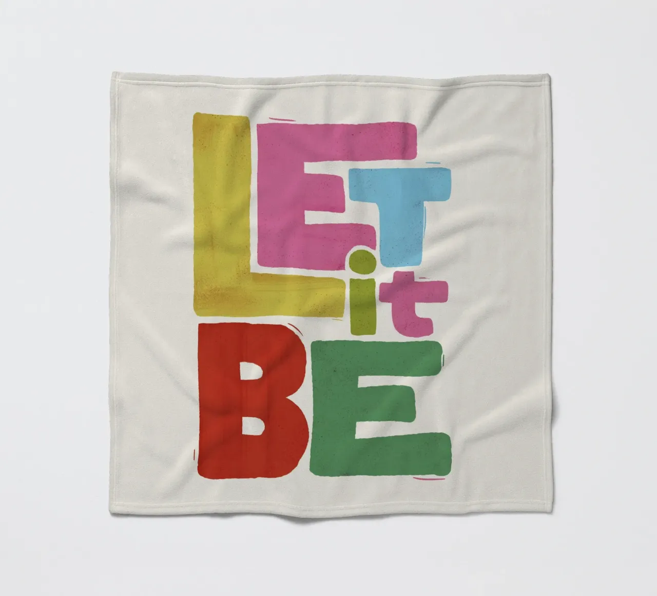 Tipografia retrò colorata - Let It Be coperta in pile da showmemars