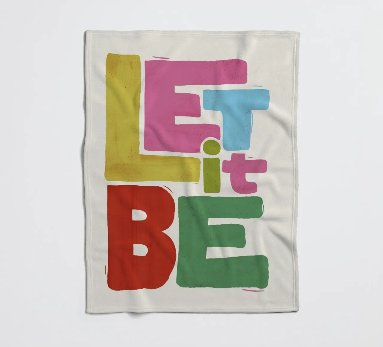 Tipografia retrò colorata - Let It Be coperta in pile da showmemars