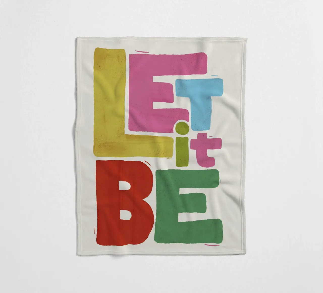 Tipografia retrò colorata - Let It Be coperta in pile da showmemars