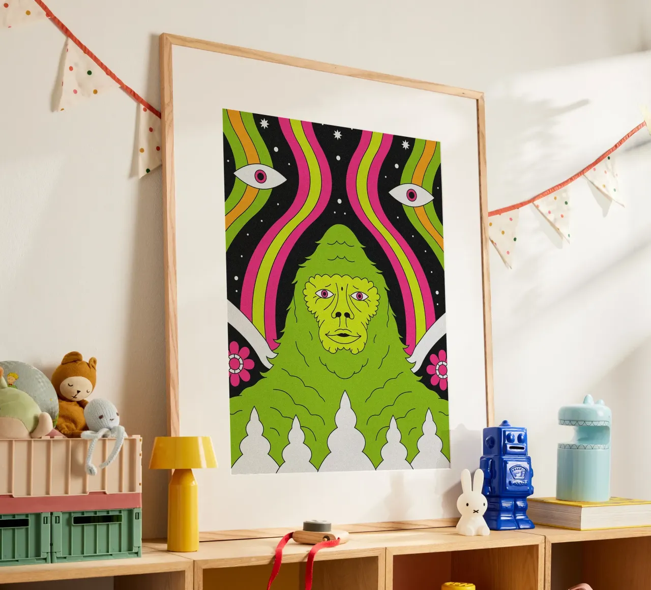 Bigfoot psichedelico poster da mesa