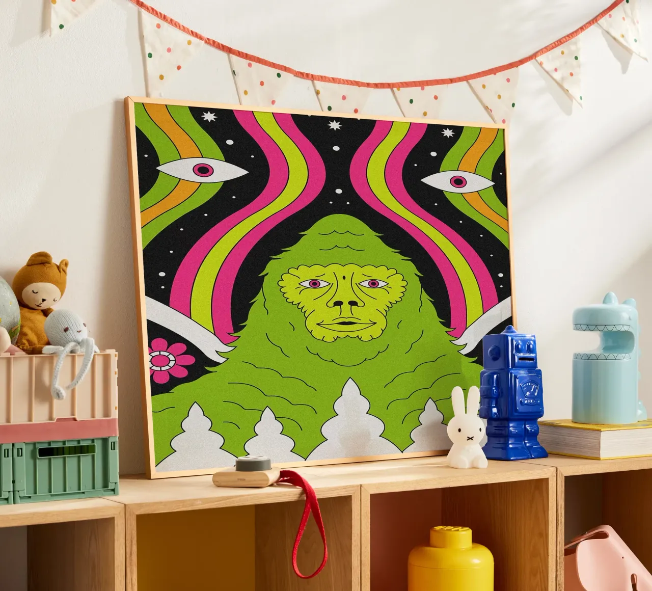 Bigfoot psichedelico poster da mesa