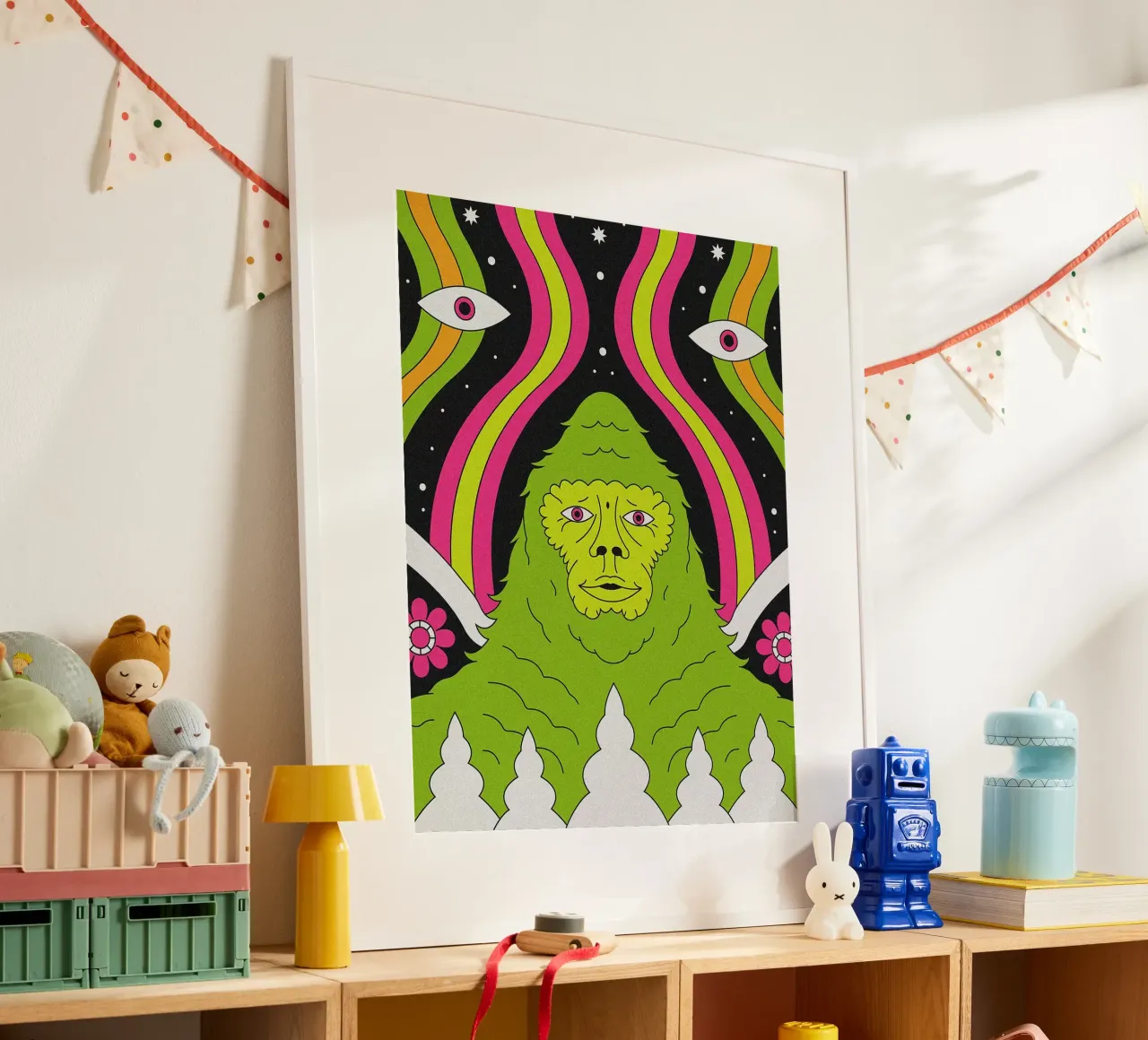 Bigfoot psichedelico poster da mesa