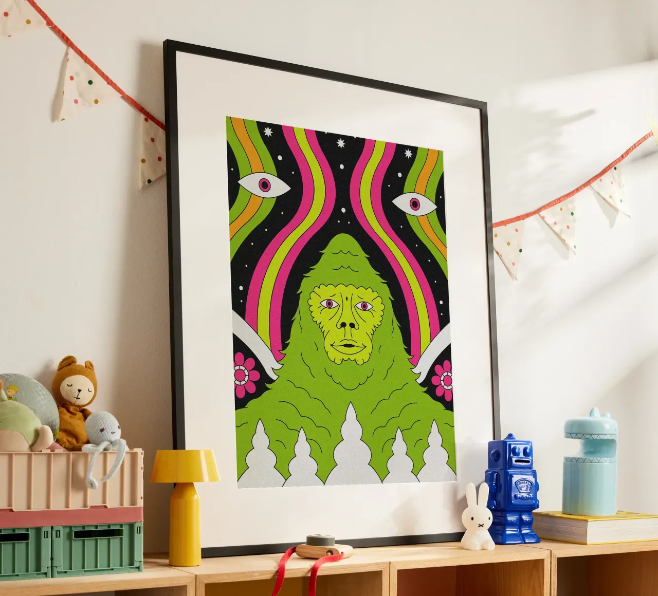 Bigfoot psichedelico poster da mesa
