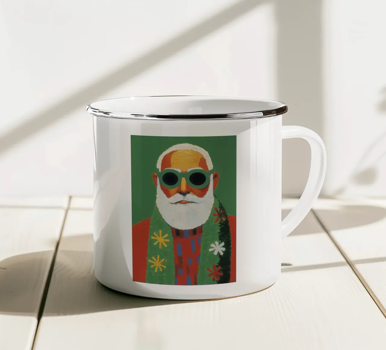 Holiday Santa tazza in smalto da treechild