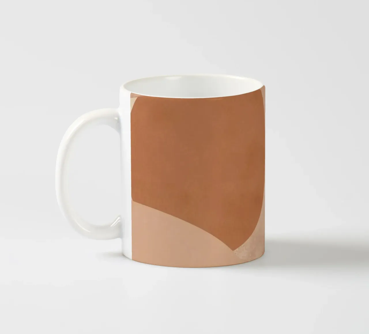 Abstracte beige en bruine cirkels compositie keramische mok van DesignDoodle