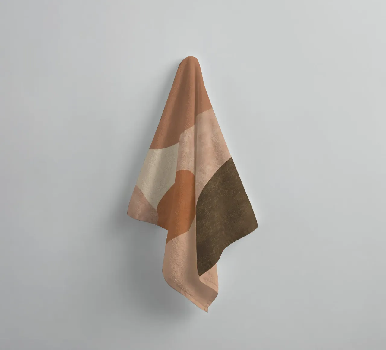 Abstracte beige en bruine cirkels compositie badhanddoek van DesignDoodle