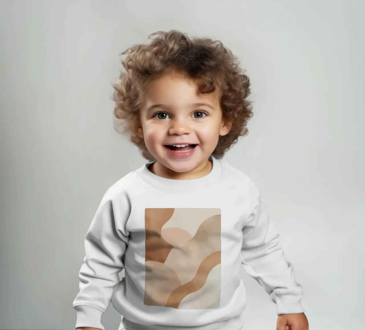 Forme astratte curve beige e marroni felpa neonato da DesignDoodle