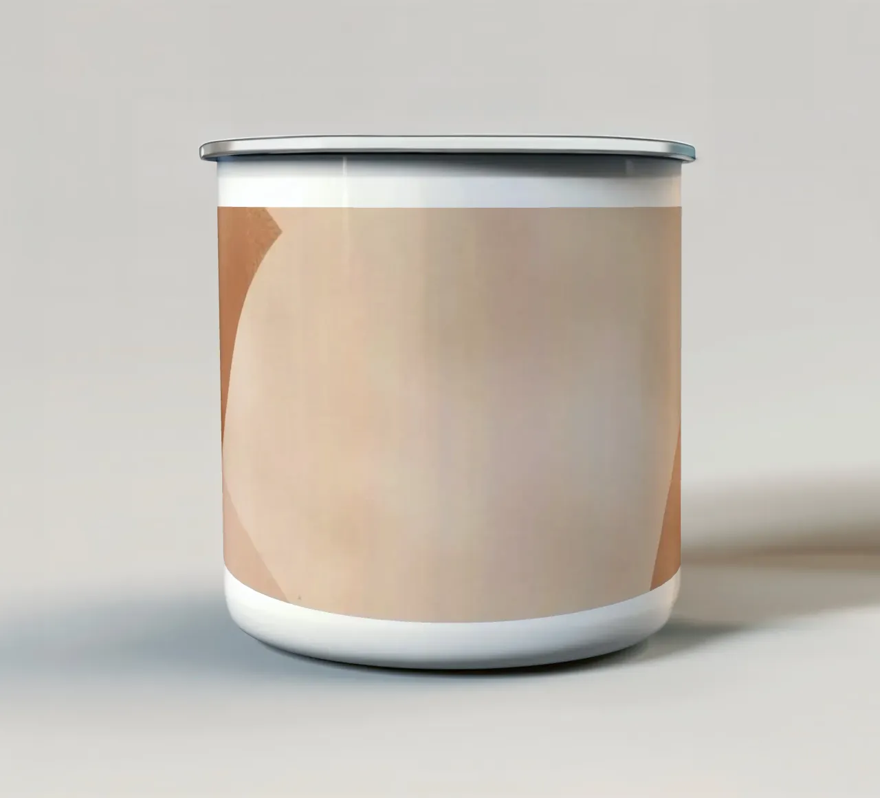 Forme astratte curve beige e marroni tazza in smalto da DesignDoodle