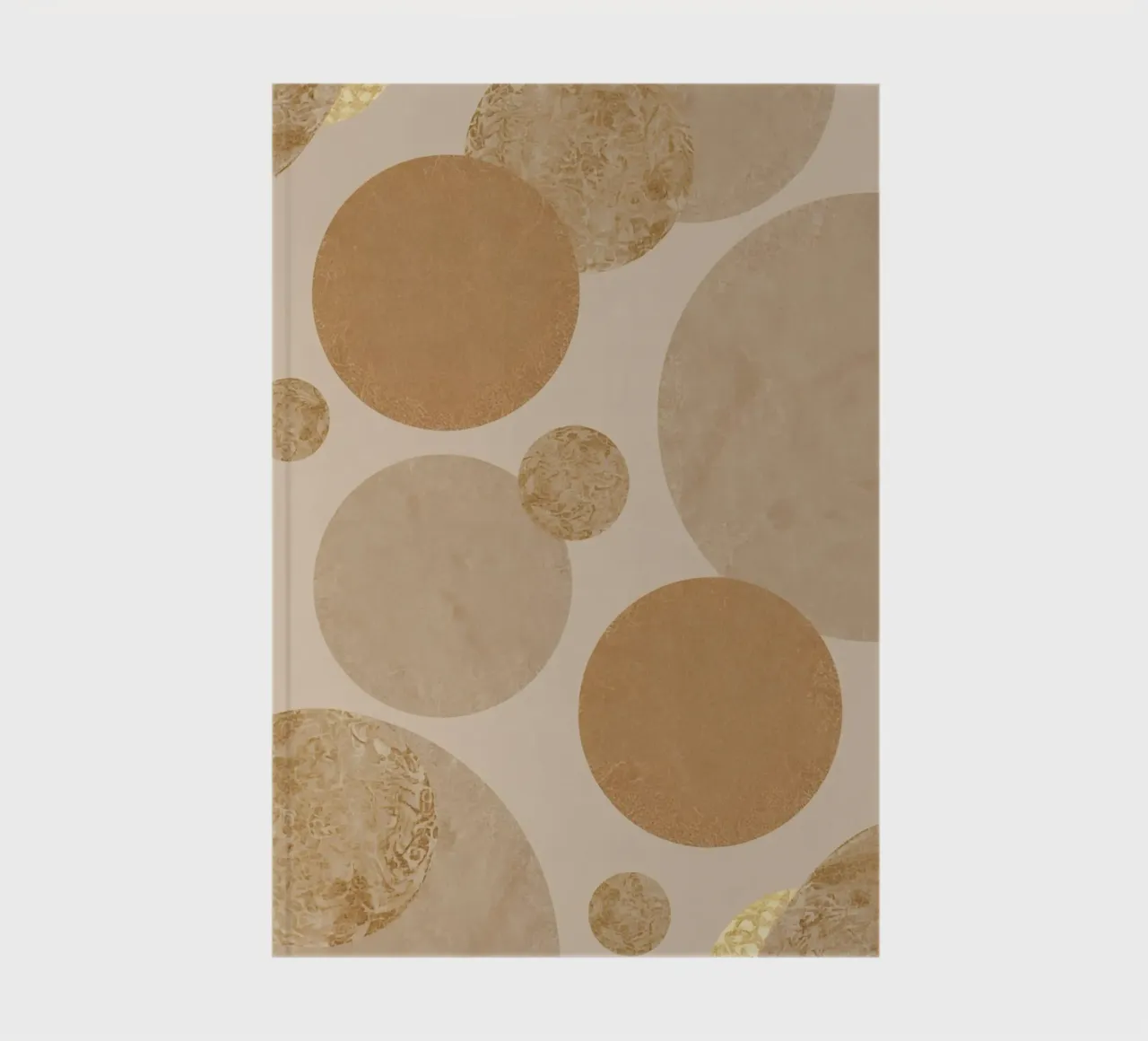 Abstract Beige and Tan Circles Pattern notebook by DesignDoodle
