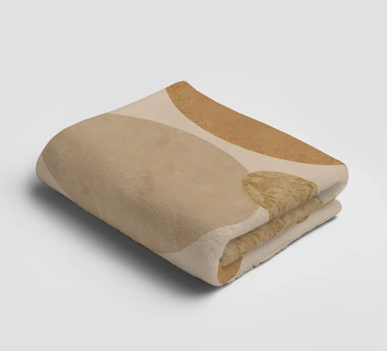 Abstract Beige and Tan Circles Pattern towel by DesignDoodle