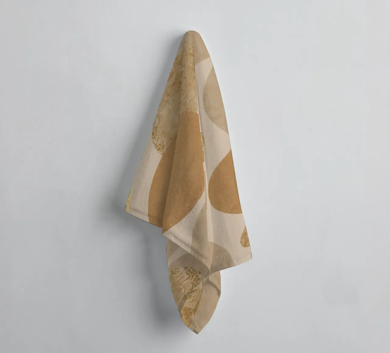 Abstract Beige and Tan Circles Pattern towel by DesignDoodle