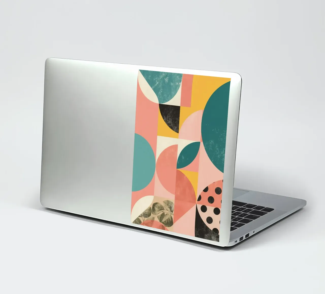 Abstract Geometric Pattern with Circles Squares and Leaf sticker by DesignDoodle