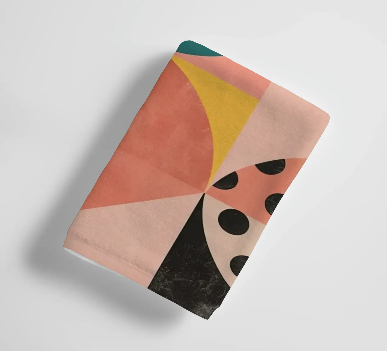 Abstract Geometric Pattern with Circles Squares and Leaf towel by DesignDoodle