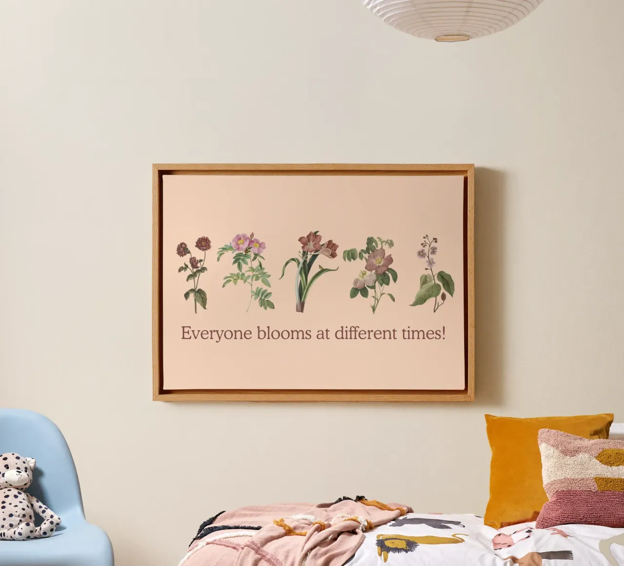 Tutti fioriscono in tempi diversi Poster floreale tela con Cornice a cassetta da vintagepod