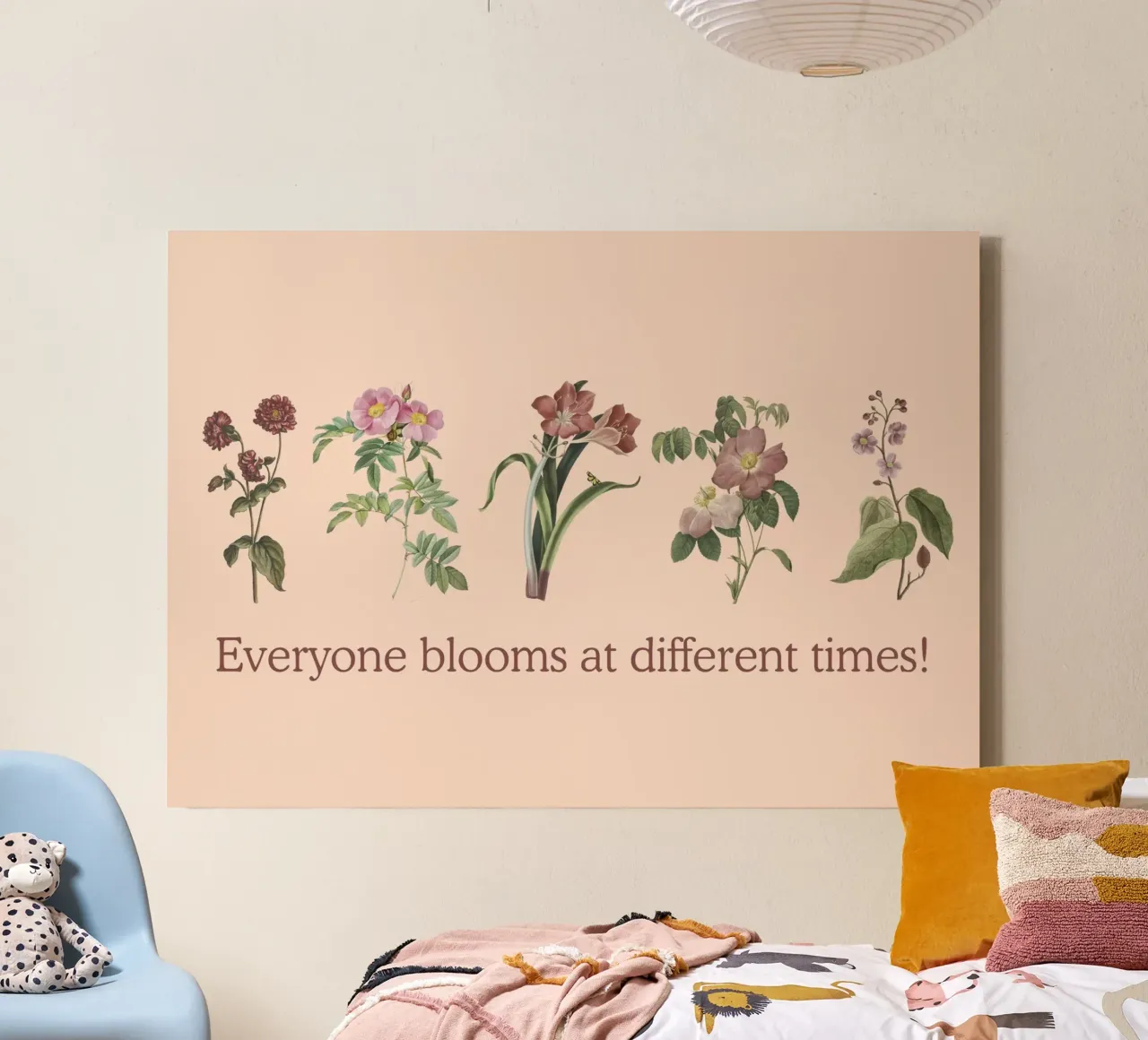 Tutti fioriscono in tempi diversi Poster floreale tela con Cornice a cassetta da vintagepod
