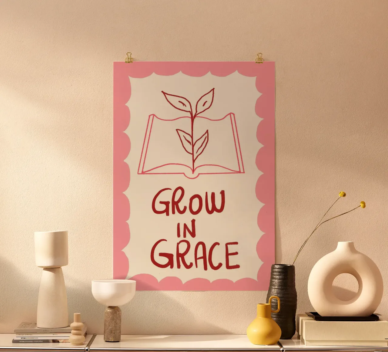 Poster con versi biblici cristiani "Crescere nella grazia poster da vintagepod