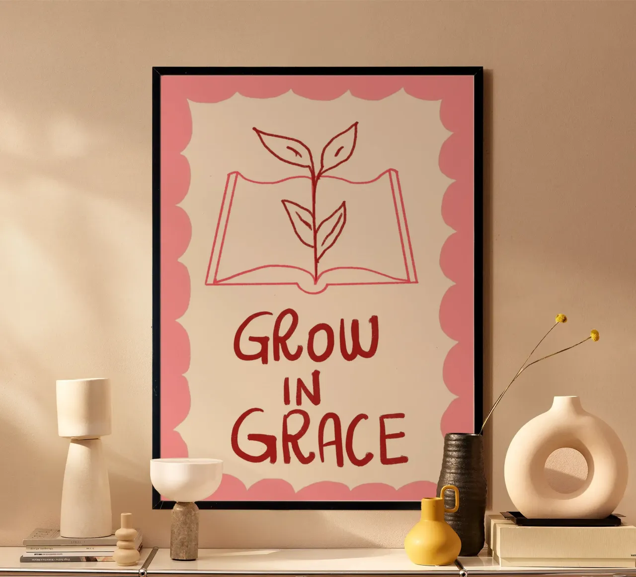 Poster con versi biblici cristiani "Crescere nella grazia poster da vintagepod