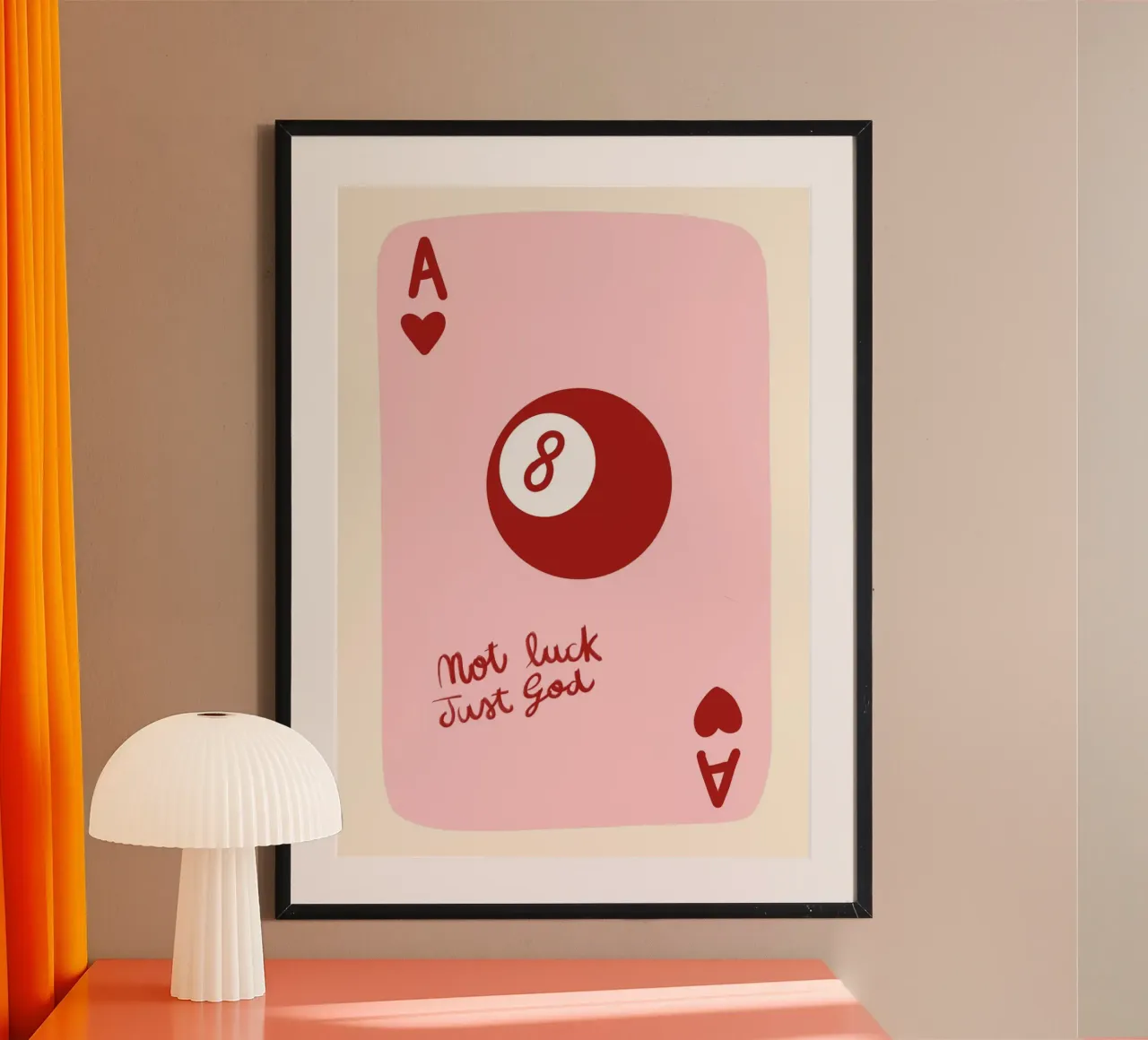 Non la fortuna ma solo Dio Poster cristiano poster con telaio in legno da vintagepod
