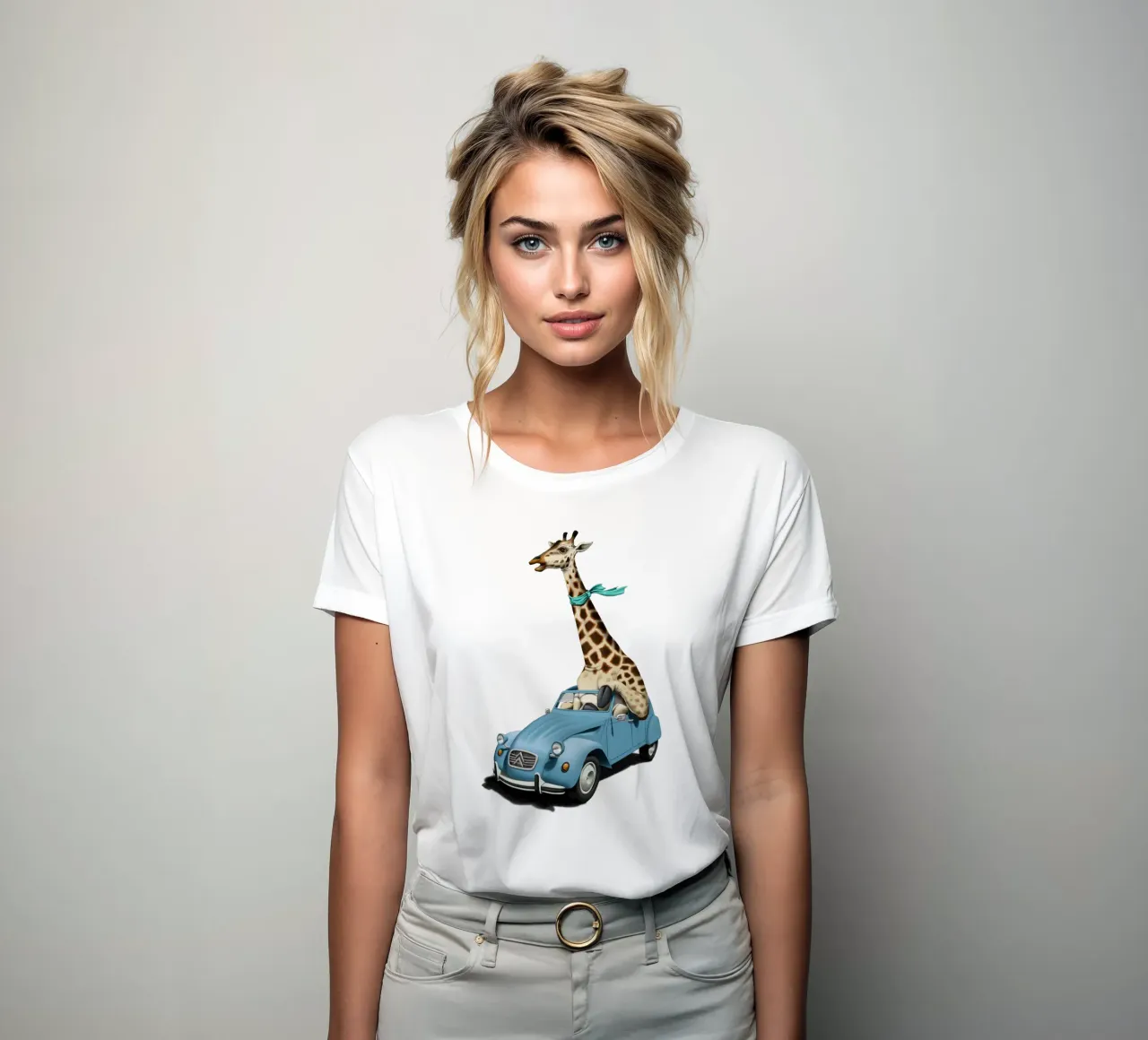 Riding high (Coloured) women's fitted t-shirt by Rob Art | Illustration