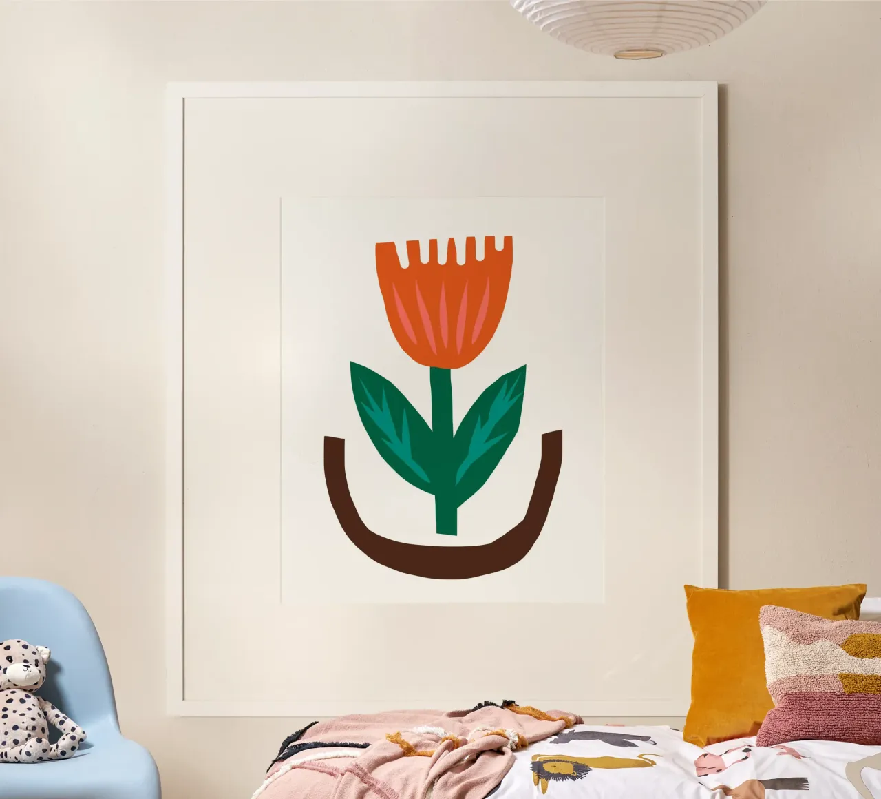 Fiore in vaso poster con telaio in alluminio da Little Dean