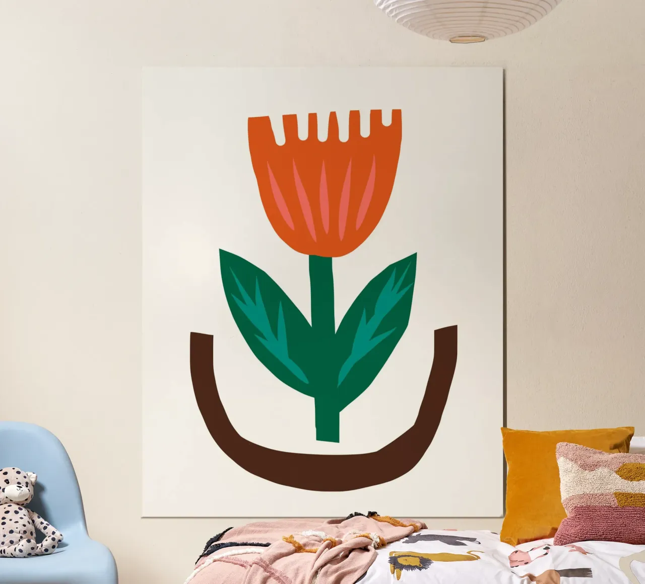 Fiore in vaso poster con telaio in alluminio da Little Dean