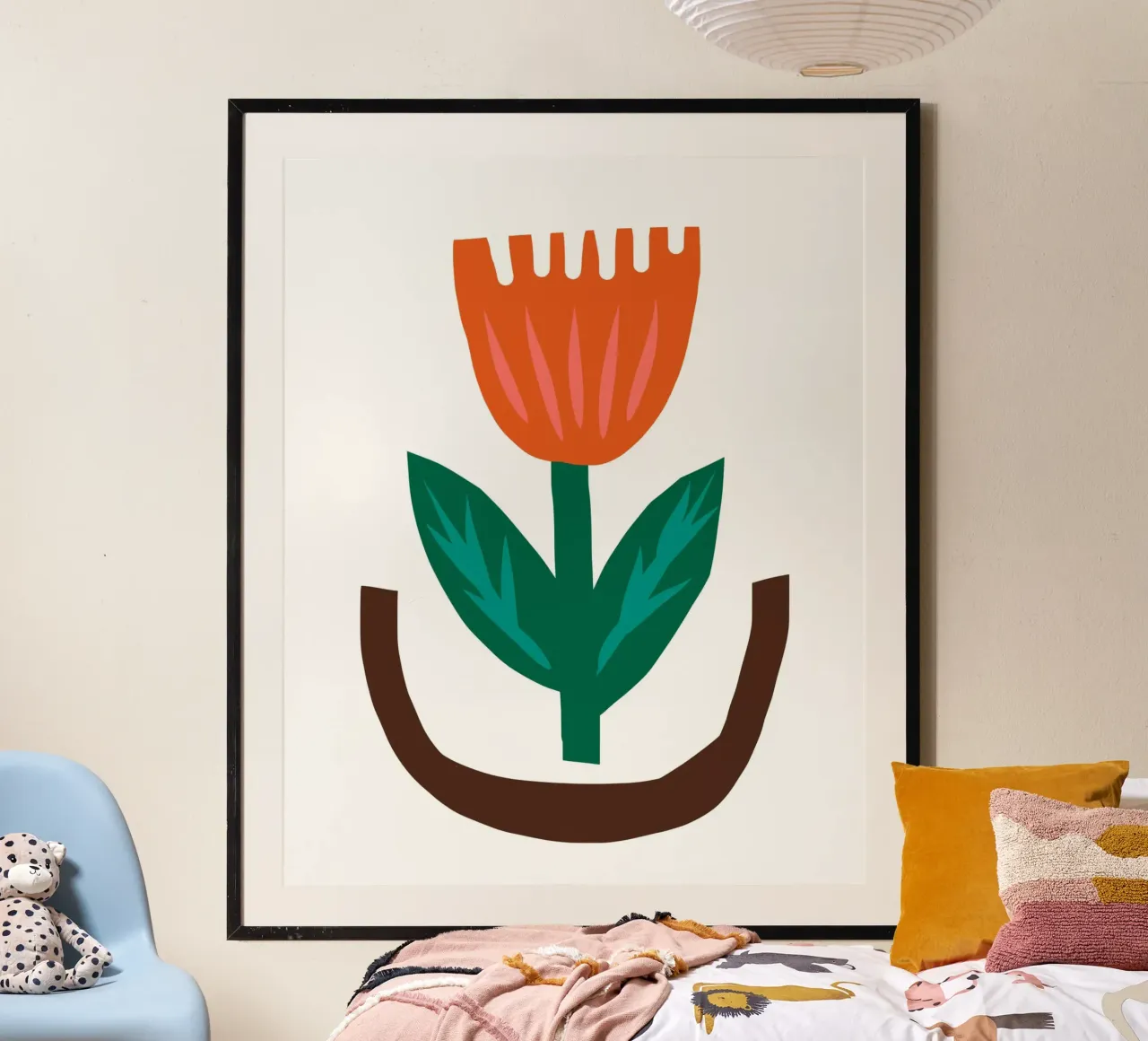 Fiore in vaso poster con telaio in alluminio da Little Dean