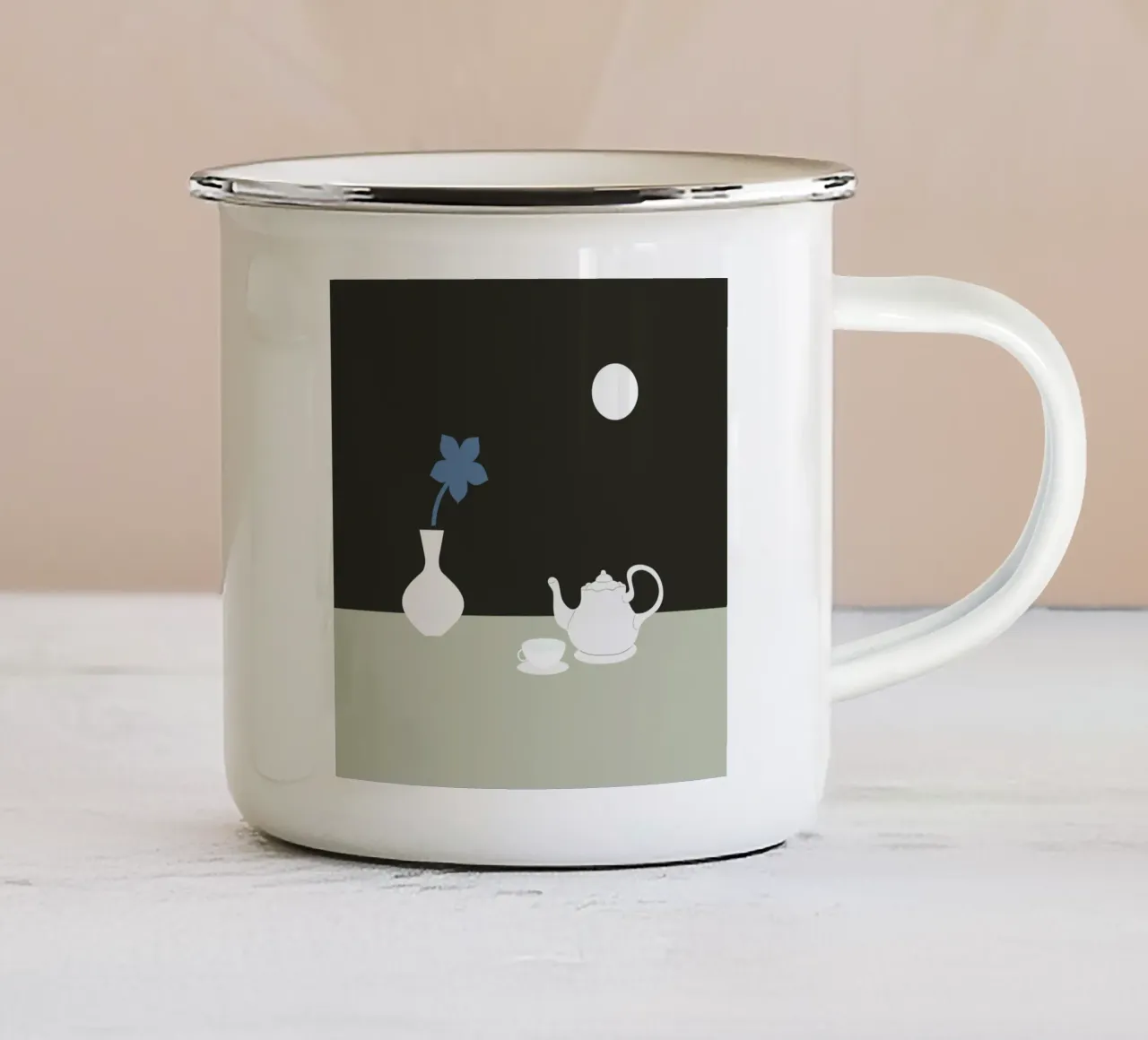 L'ora del tè tazza in smalto da Little Dean
