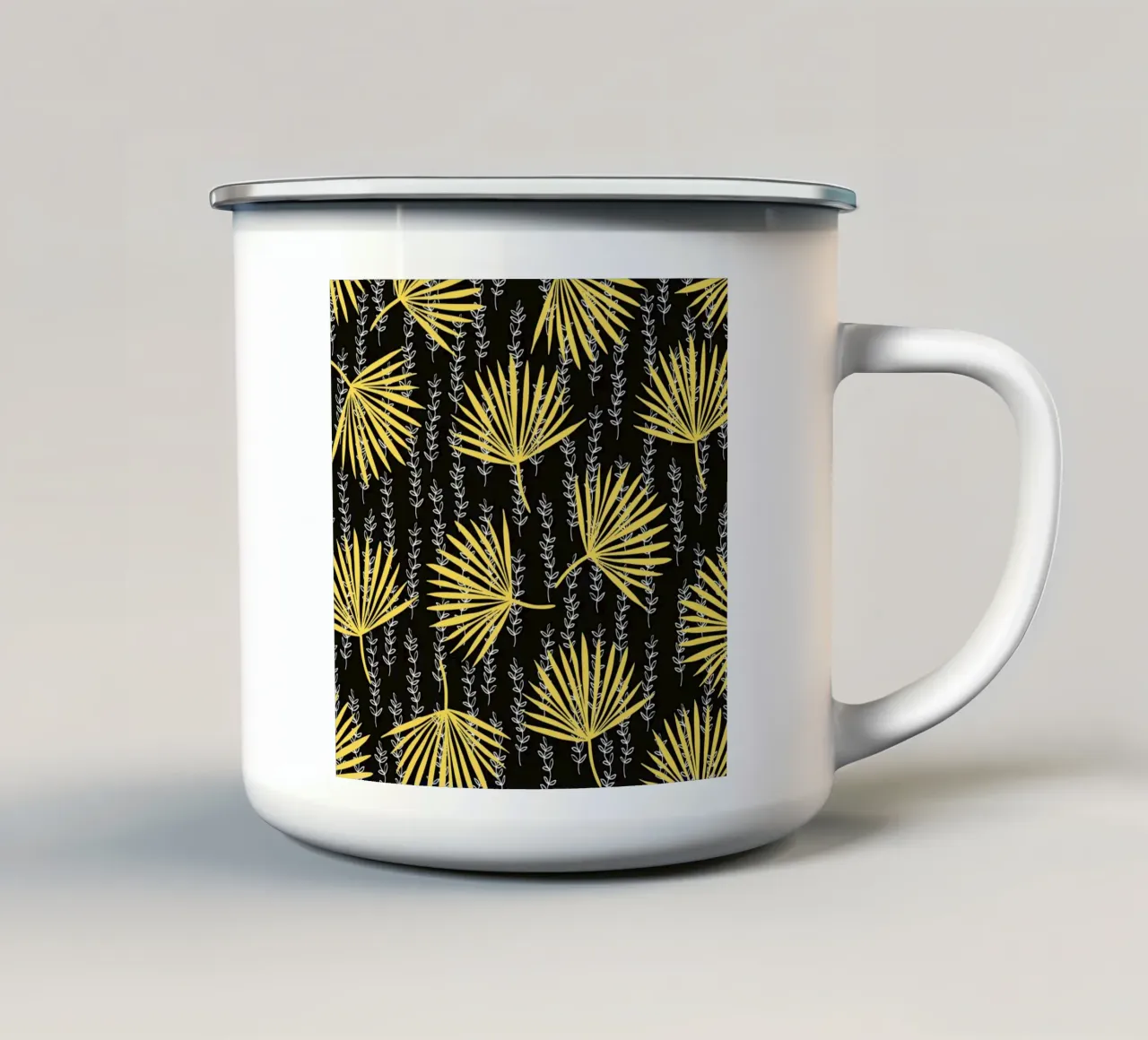 Ventaglio giallo tazza in smalto da Little Dean