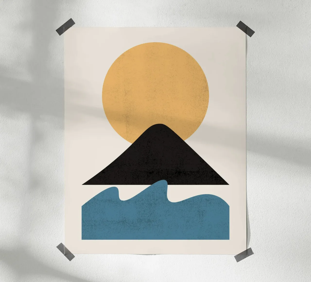 Paesaggio marino minimale poster con telaio in plastica da Little Dean