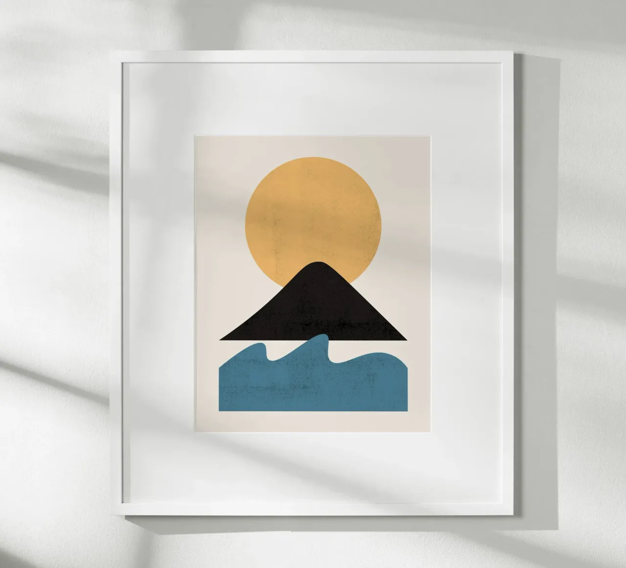 Paesaggio marino minimale poster con telaio in plastica da Little Dean