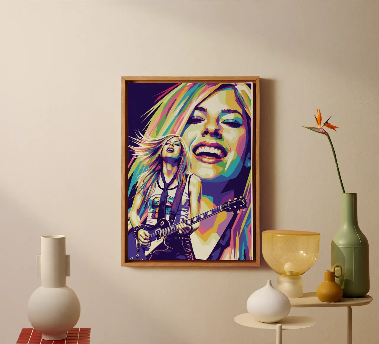 Avril Lavigne con uno stile iconico tela con Cornice a cassetta da Hantamrata