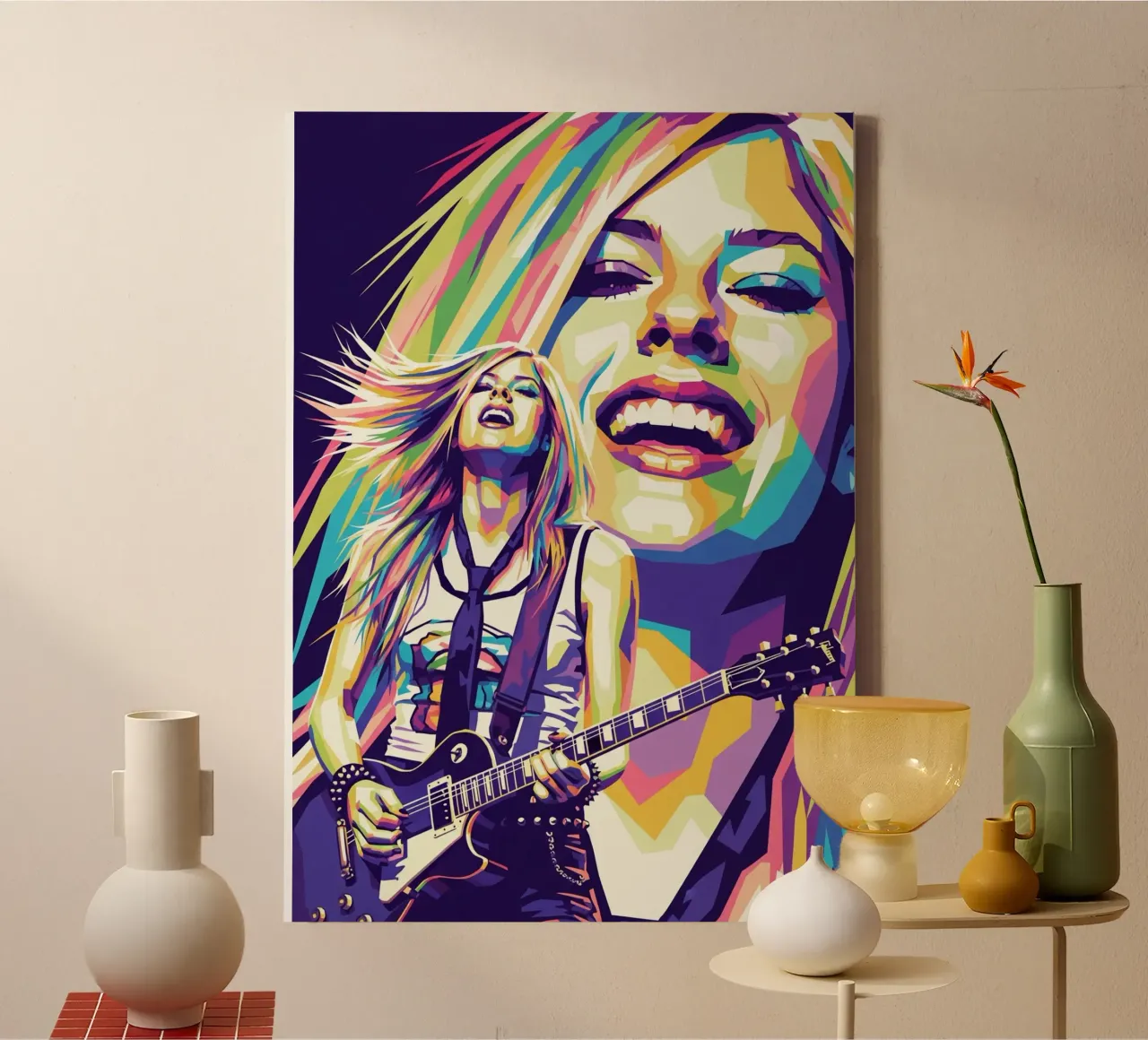 Avril Lavigne con uno stile iconico tela con Cornice a cassetta da Hantamrata