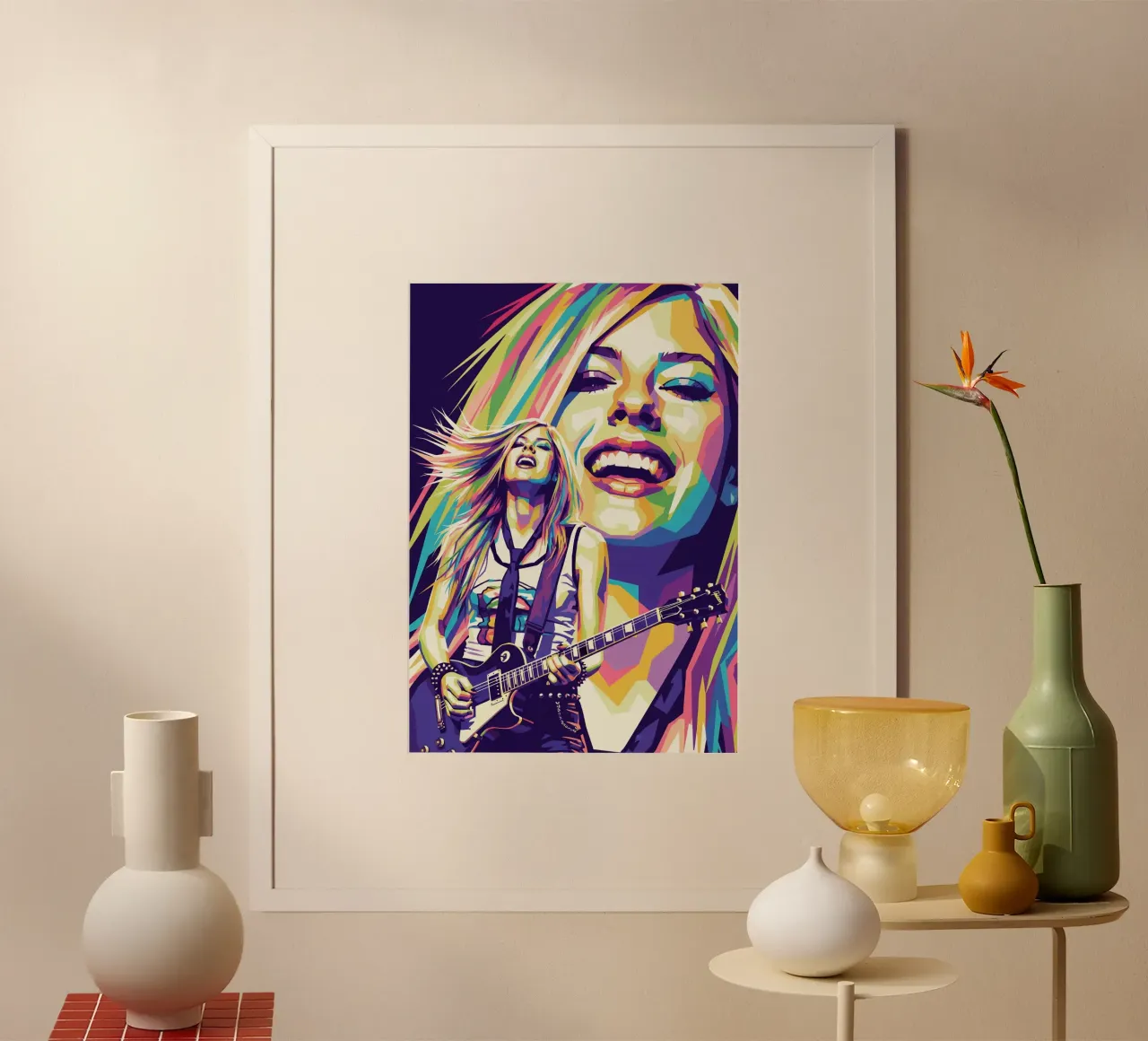 Avril Lavigne con un estilo icónico poster con marco de aluminio de Hantamrata