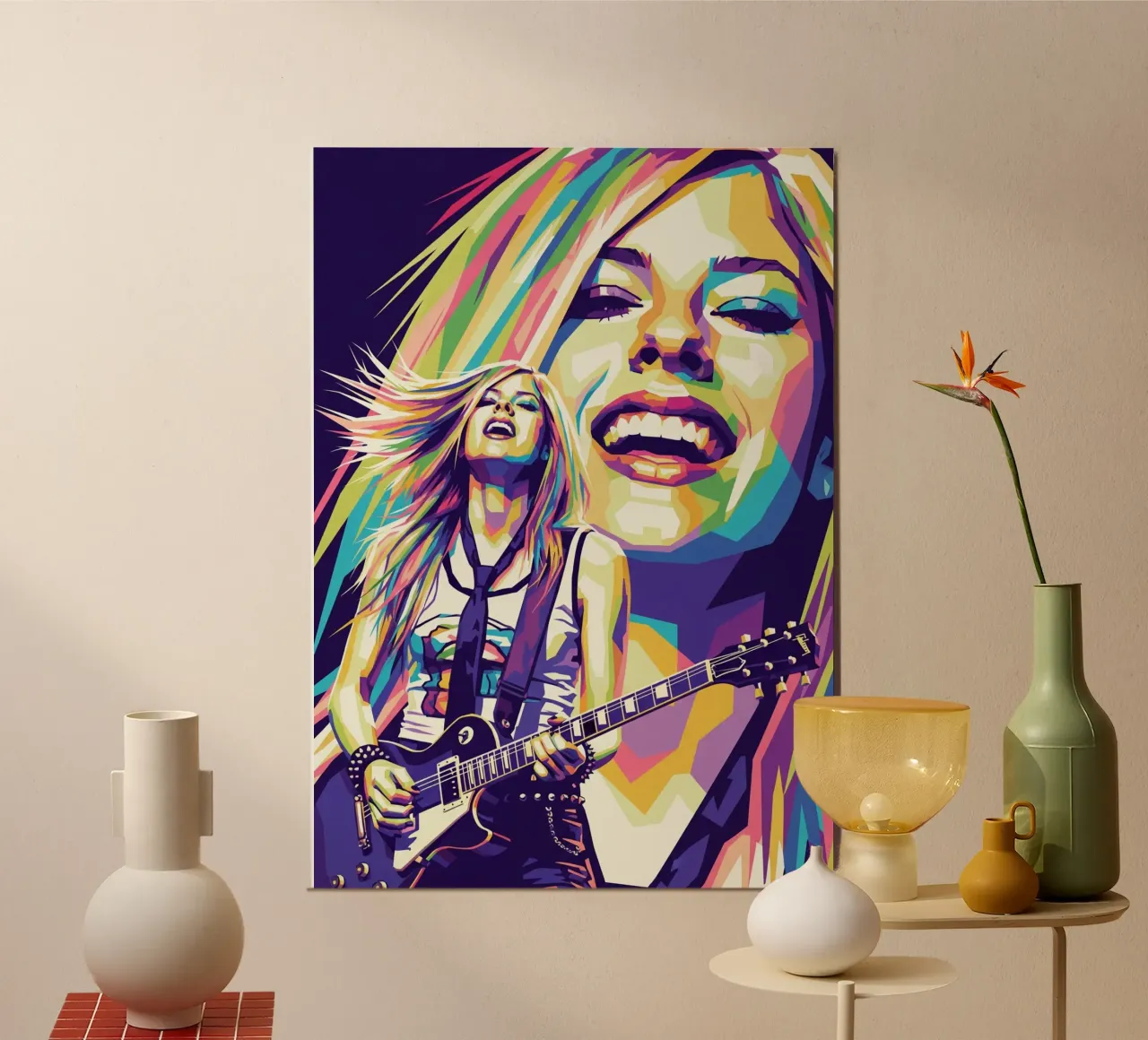 Avril Lavigne con un estilo icónico poster con marco de aluminio de Hantamrata