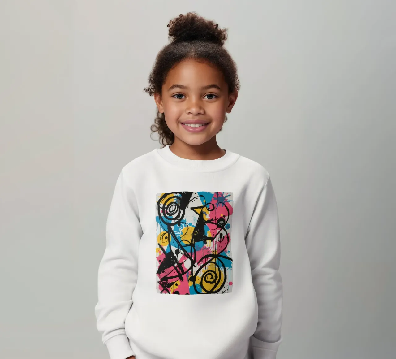 Pittura astratta con forme geometriche e linee nere felpa bambino da DesignDoodle