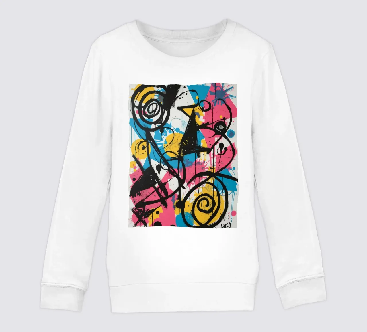Pittura astratta con forme geometriche e linee nere felpa bambino da DesignDoodle