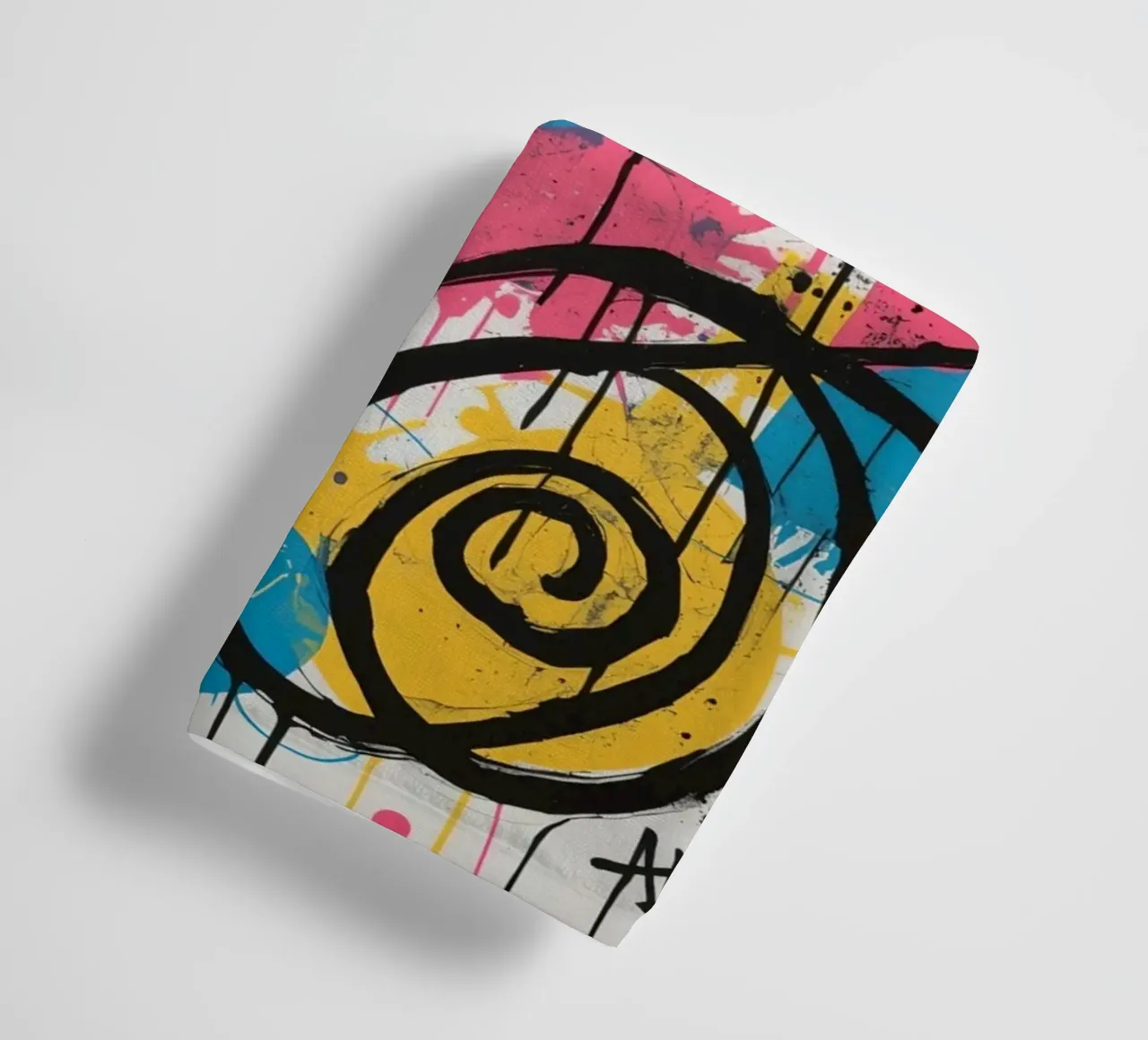 Pittura astratta con forme geometriche e linee nere asciugamano da bagno da DesignDoodle