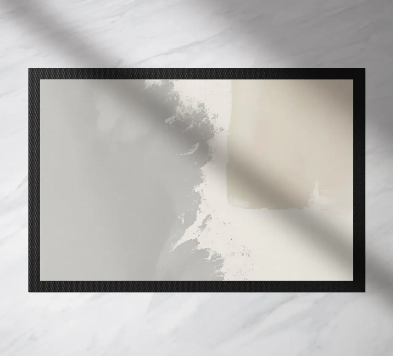 Pittura astratta con colori grigio-beige e crema zerbino da DesignDoodle