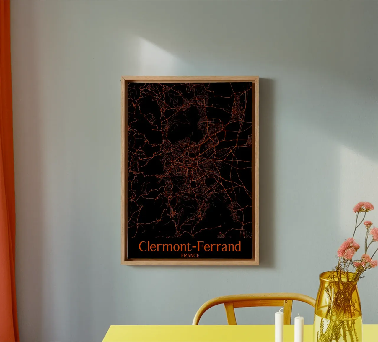 Clermont-Ferrand canvas met Baklijst van MiMap