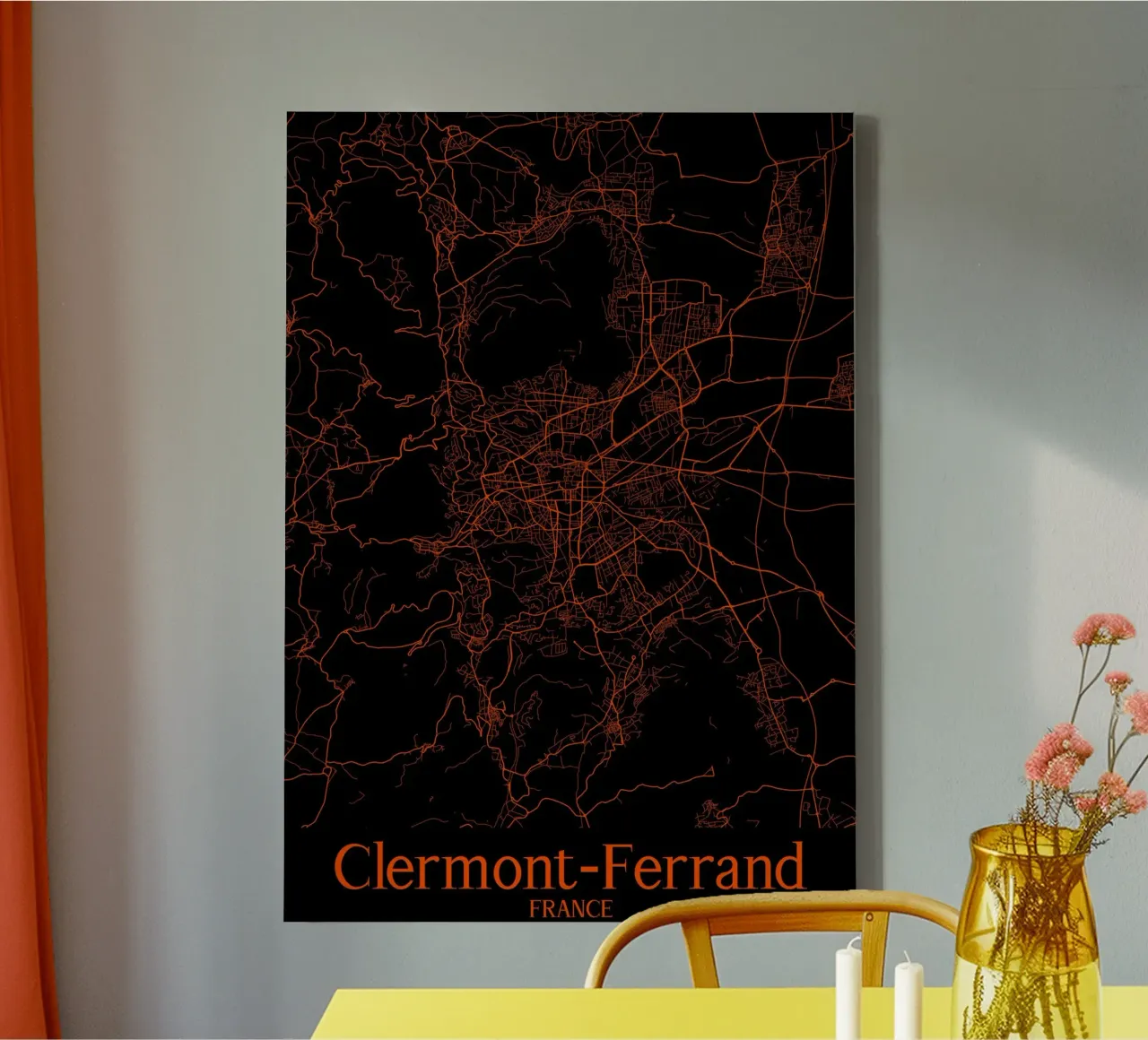 Clermont-Ferrand canvas met Baklijst van MiMap