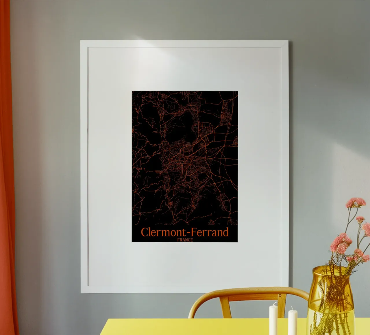 Clermont-Ferrand poster con telaio in alluminio da MiMap